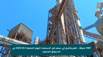 3987 جنيهًا.. تغير واضح في سعر طن الأسمنت اليوم الجمعة 3-10-2025 في الأسواق المحلية